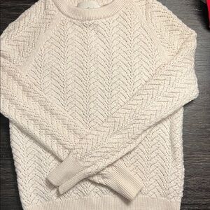 Aritzia Wilfred Textured Cream Sweater